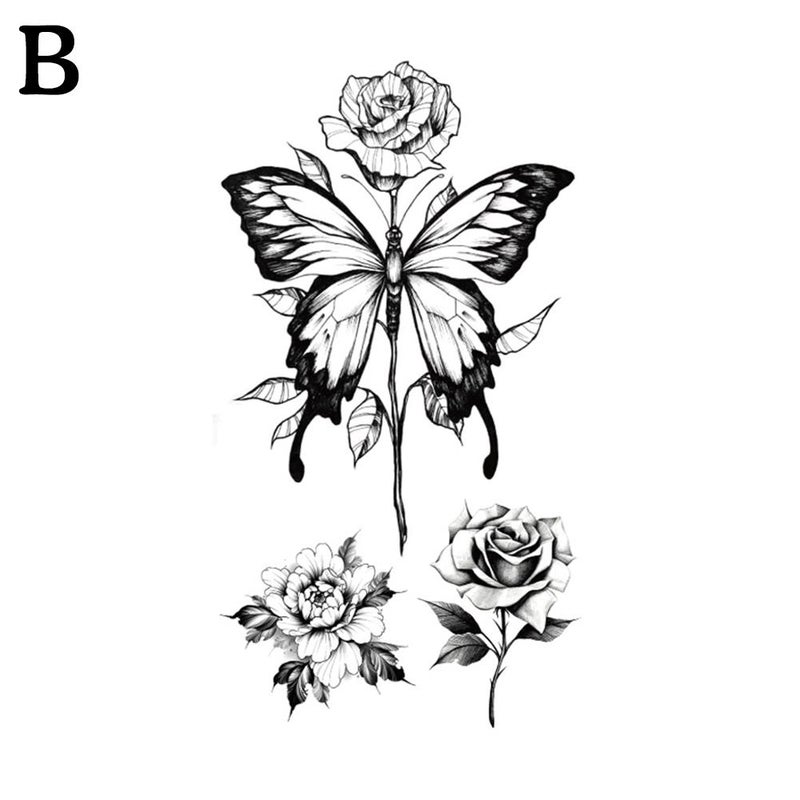 Minimalist Temporary Tattoo Stickers, Artistic Designs, Waterproof and Permanent, 1pc